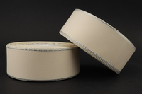 Репсовая лента с люрексом (молочный, серебро), 40мм * 20 ярдов (+-1)