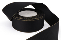 Репсовая лента с люрексом (черный, золото), 40мм * 20 ярдов (+-1)