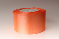 (Уценка)Однотонная атласная лента (ярко-персиковый), 50мм * 25 ярдов (+-1м)