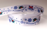 Атласная лента с рисунком 