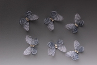 Бабочки шифоновые со стразами (серый) 3 см (10 шт)