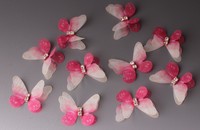 Бабочки шифоновые со стразами 3 см (10 шт)