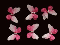 Бабочки шифоновые со стразами 3 см (10 шт)