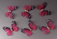 Бабочки шифоновые со стразами 3 см (10 шт)