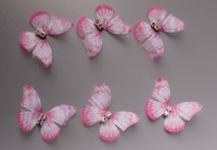 Бабочки шифоновые со стразами 3 см (10 шт)