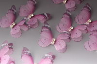 Бабочки шифоновые со стразами 3 см (10 шт)