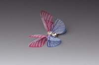 Бабочки шифоновые со стразами (розово-голубой) 3 см (10 шт)