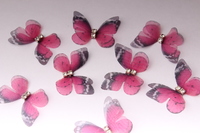 Бабочки шифоновые со стразами 3 см (10 шт)