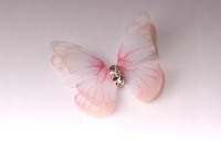 Бабочки шифоновые со стразами (нежно-персиковый) 3 см (10 шт)