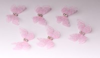 Бабочки шифоновые со стразами (нежно-розовый) 3 см (10 шт)