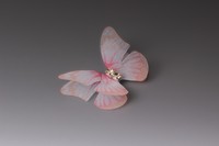 Бабочки шифоновые со стразами (нежно-персиковый) 3 см (10 шт)